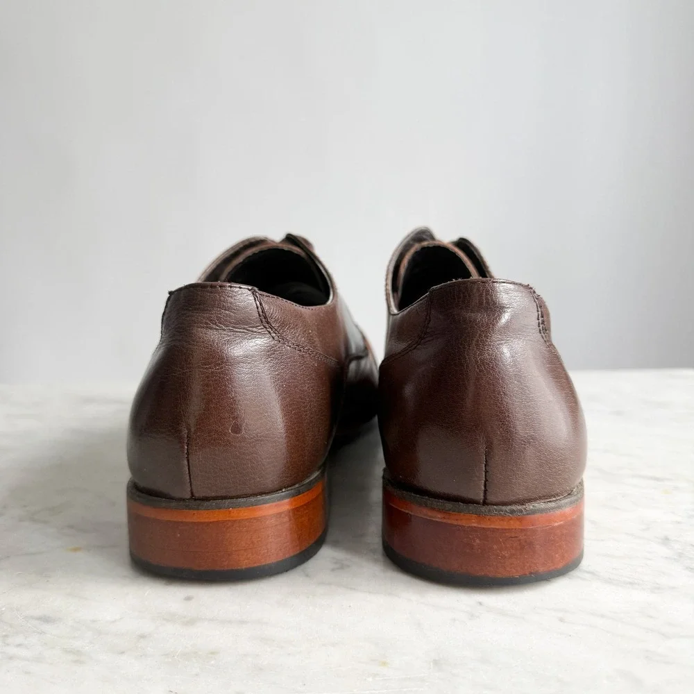 Stacy Adams‎ brown tan two tone leather oxford shoes men's size 11.5